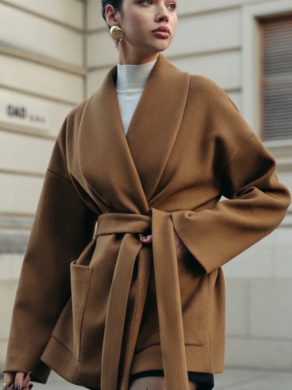 Commense utility belted tweed coat - Picture 5 of 5
